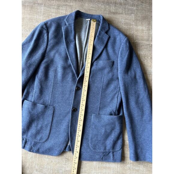 Todd Snyder Mayfair Fit Italian Knit Blazer Mens 40R Blue Cotton Sport Coat - Picture 6 of 12